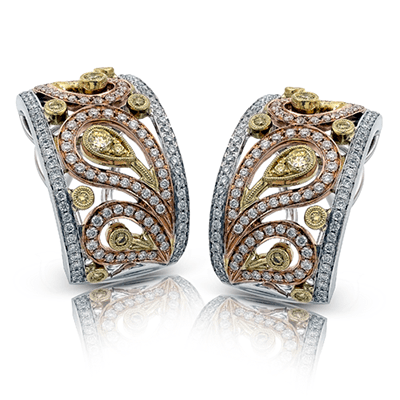 Earrings in 18k Gold with Diamonds - Simon G. Jewelry