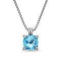 David Yurman Silver Chatelaine Blue Topaz Pendant Necklace
