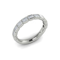 Vlora White Gold Bezel Emerald Diamond Wedding Band