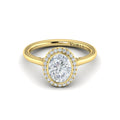 Vlora Yellow Gold Diamond Bezel Halo Engagement Ring Mounting