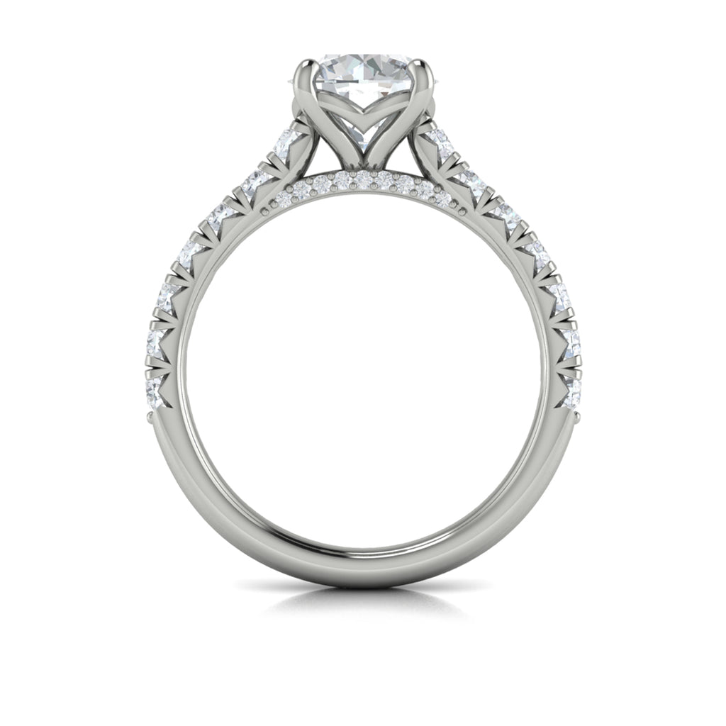 Vlora White Gold Diamond Cathedral Engagement Ring Mounting