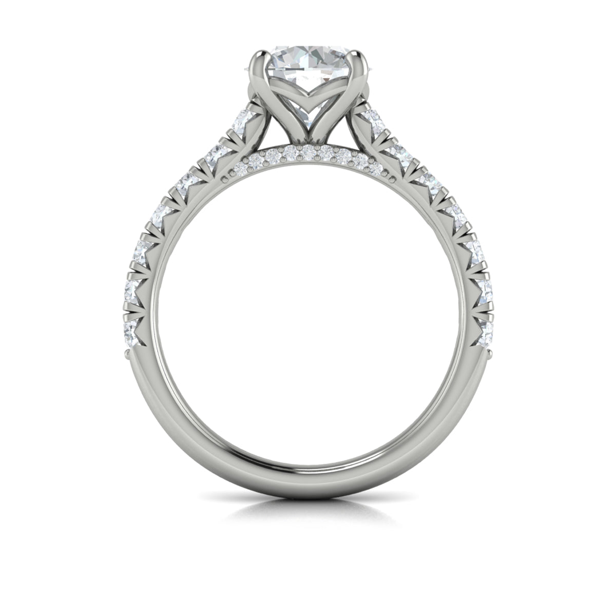 Vlora White Gold Diamond Cathedral Engagement Ring Mounting