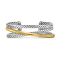 David Yurman Sterling Silver and Yellow Gold Bold Crossover 3-Row Bracelet