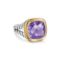 David Yurman Sterling Silver and Yellow Gold Albion Amethyst Ring