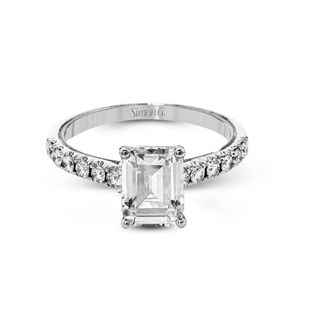 Emerald - Cut Engagement Ring In 18k Gold With Diamonds - Simon G. Jewelry