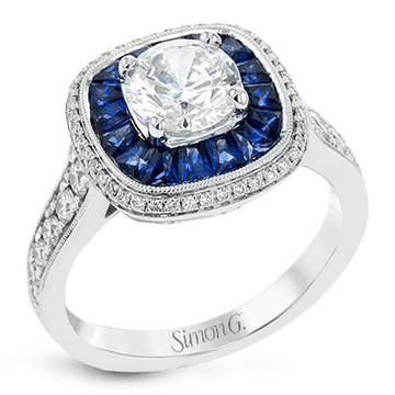 Engagement Ring in 18k Gold with Diamonds - Simon G. Jewelry