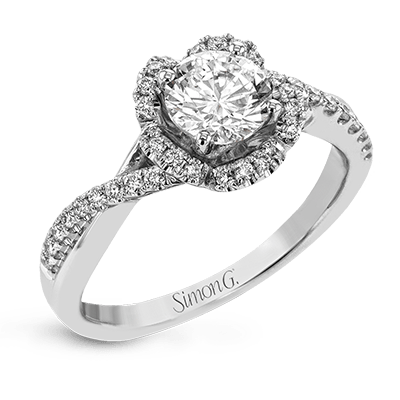 Engagement Ring in 18k Gold with Diamonds - Simon G. Jewelry