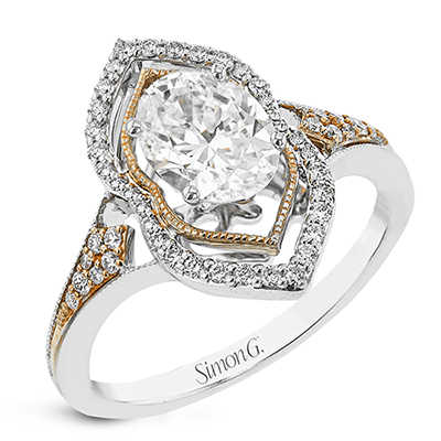 Engagement Ring in 18k Gold with Diamonds - Simon G. Jewelry