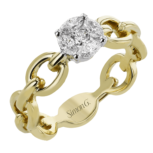 Engagement Ring in 18k Gold with Diamonds - Simon G. Jewelry