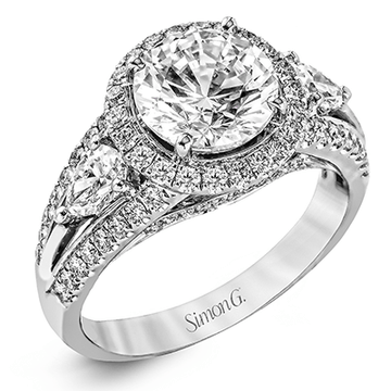 Engagement Ring in 18k Gold with Diamonds - Simon G. Jewelry