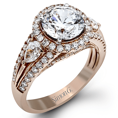 Engagement Ring in 18k Gold with Diamonds - Simon G. Jewelry