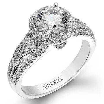 Engagement Ring in 18k Gold with Diamonds - Simon G. Jewelry