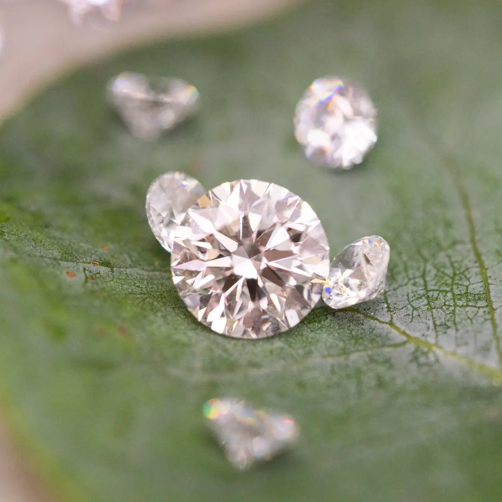 diamonds on green leaf