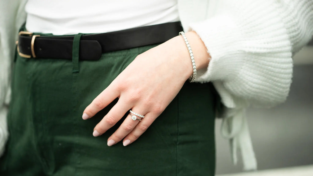 diamond ring, bracelet on hand