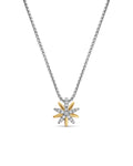 David Yurman Two Tone Starburst Diamond Station Necklace