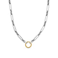 David Yurman Sterling Silver and Yellow Gold Lexington Chain Necklace