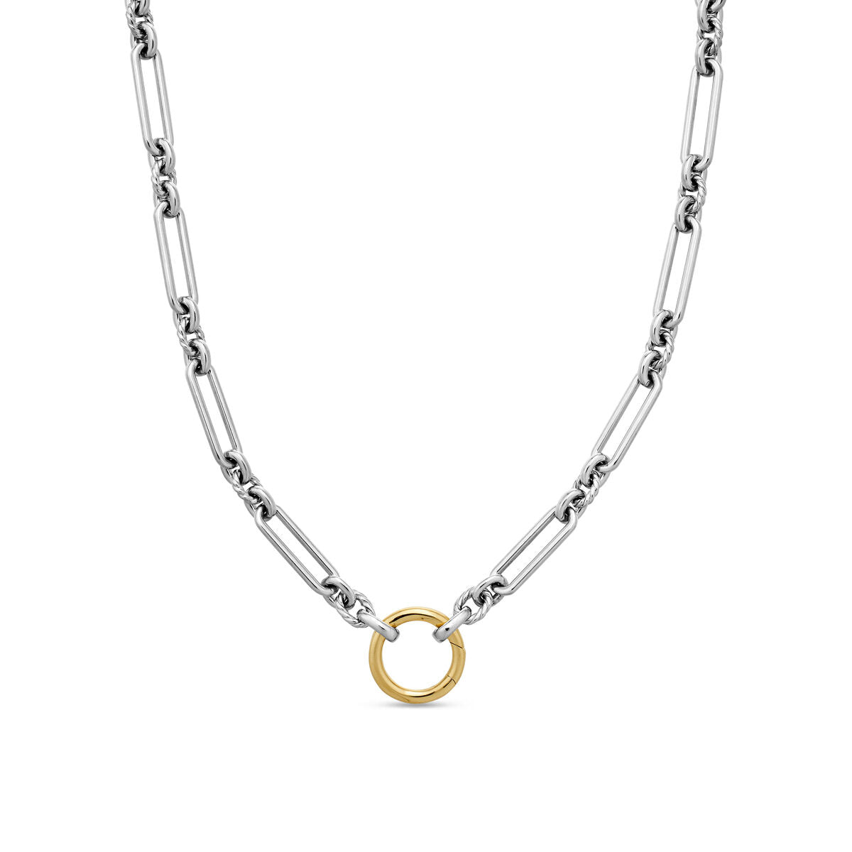 David Yurman Sterling Silver and Yellow Gold Lexington Chain Necklace