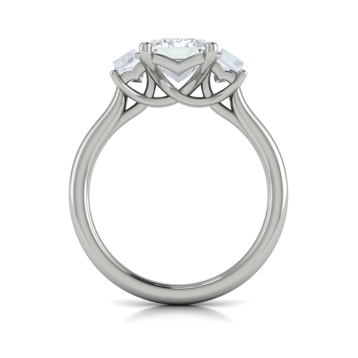 Vlora White Gold Diamond Side Stone Engagement Ring Mounting