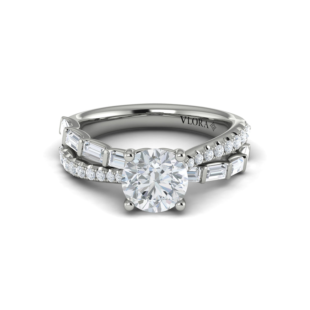 Vlora Diamond Double Band Engagement Ring Mounting