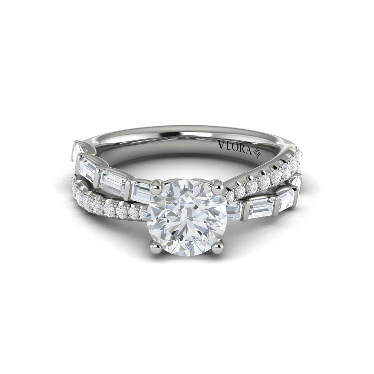 Vlora Diamond Double Band Engagement Ring Mounting