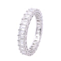 White Gold Emerald Diamond Eternity Band