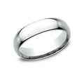 Benchmark White Gold 6 mm Dome Comfort Fit Classic Wedding Band