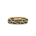 David Yurman Yellow Gold Faceted Forged Carbon Band Ring