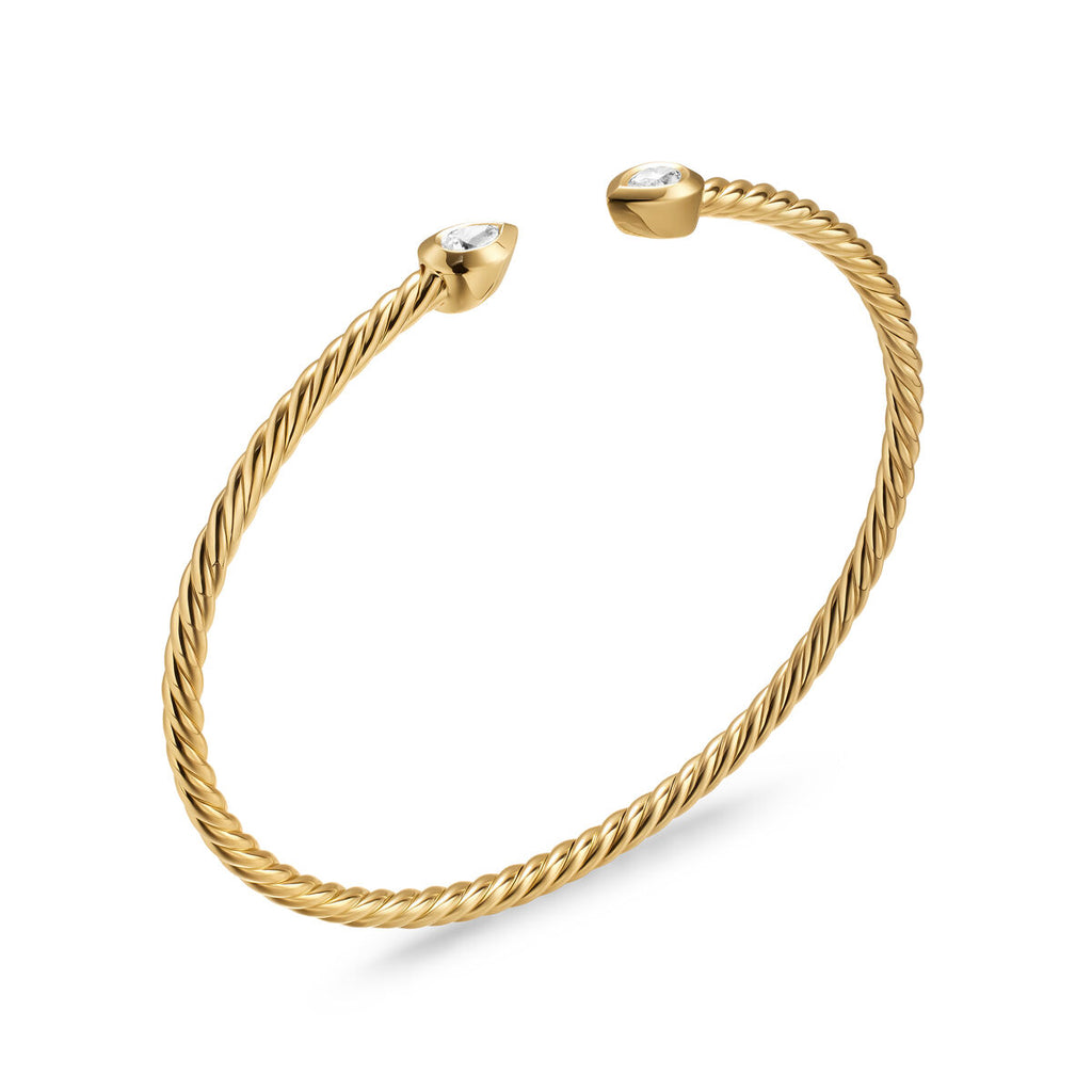 David Yurman Yellow Gold Modern Renaissance Pear Cablespira Bracelet