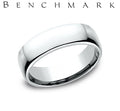 Benchmark White Gold Euro Comfort Fit Wedding Band