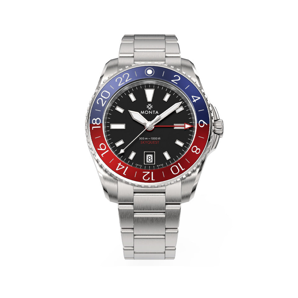 MONTA Skyquest Blue and Red Swiss Watch