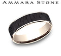 Ammara Stone Rose Gold and Black Titanium Twilll Center Wedding Band
