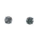 White Gold Round Black Tourmaline Stud Earrings