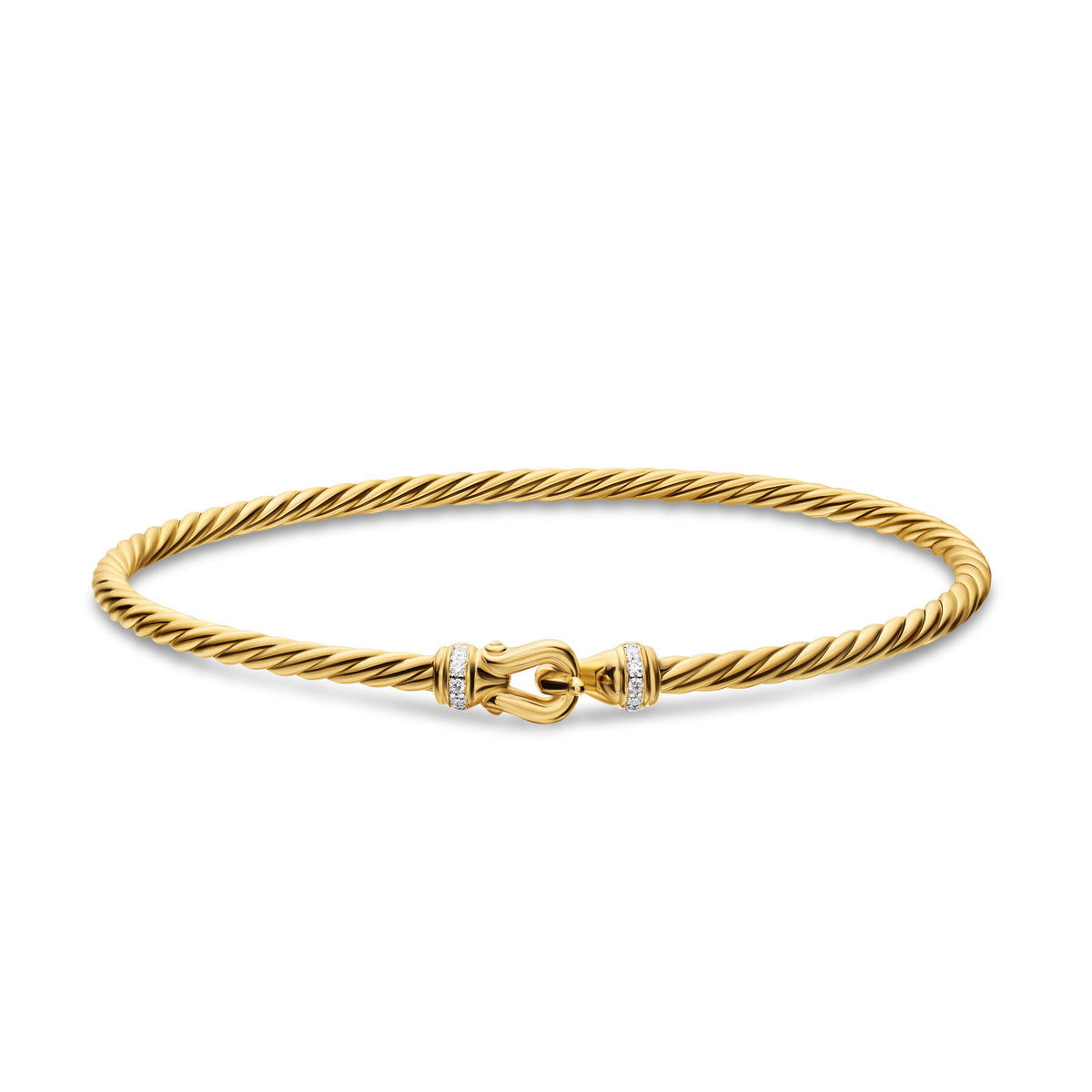 David Yurman Yellow Gold Micro Cablespiria Flex Buckle Bracelet