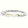 Estate David Yurman Sterling Silver and Yellow Gold Cable Buckle Bracelet