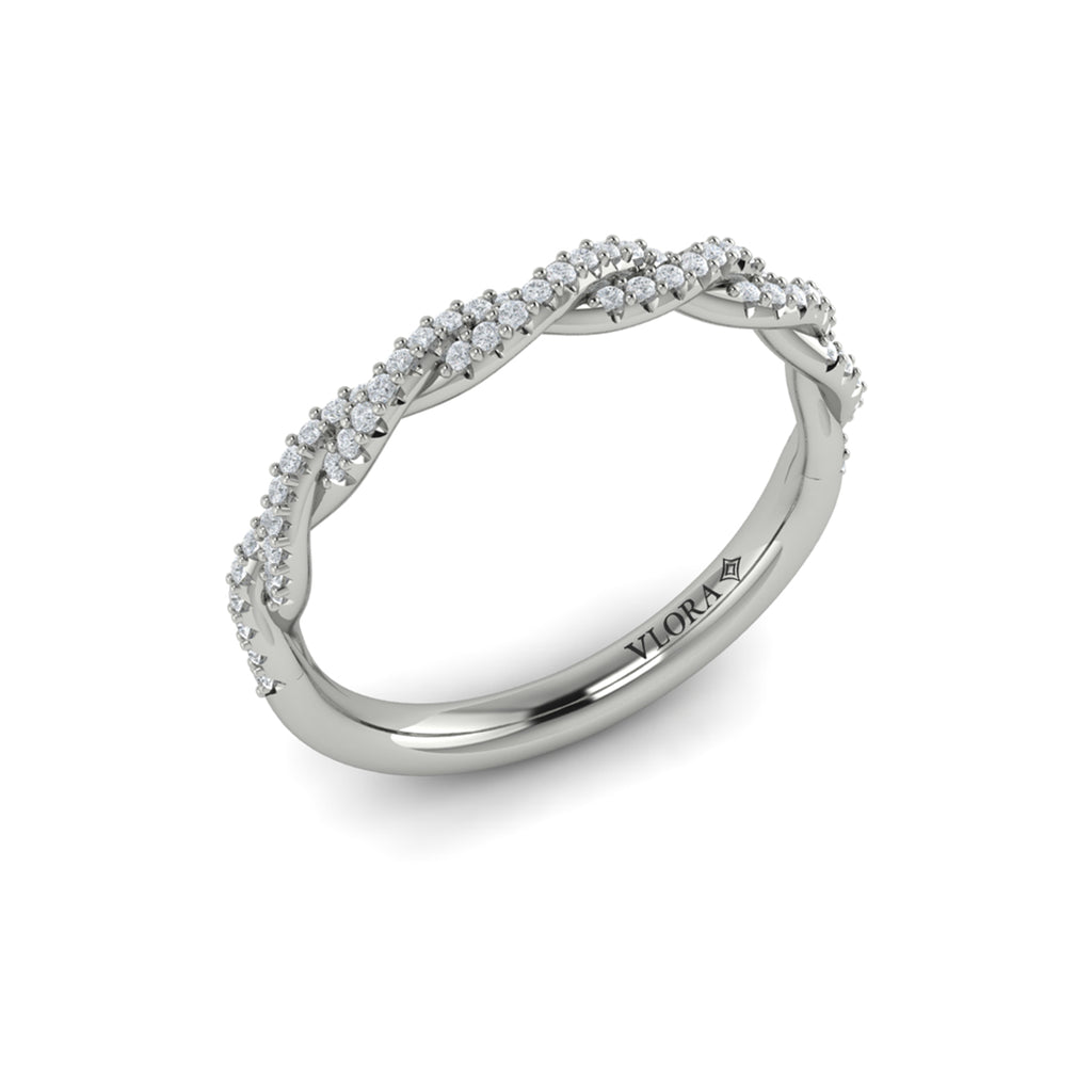 Vlora White Gold Twist Diamond Wedding Band