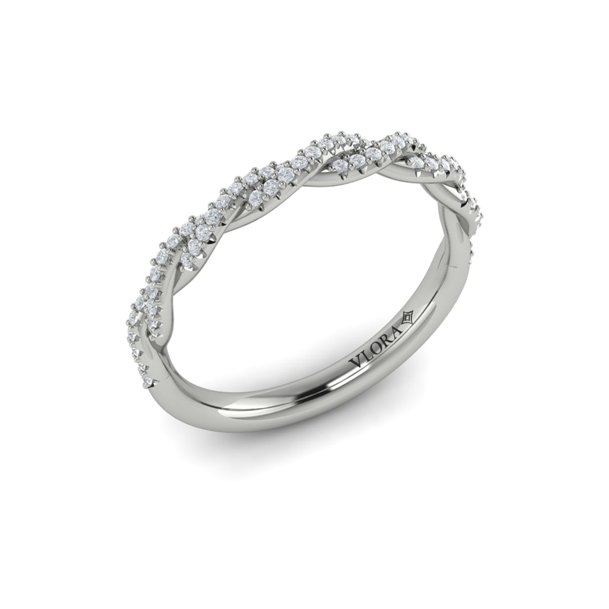 Vlora White Gold Twist Diamond Wedding Band