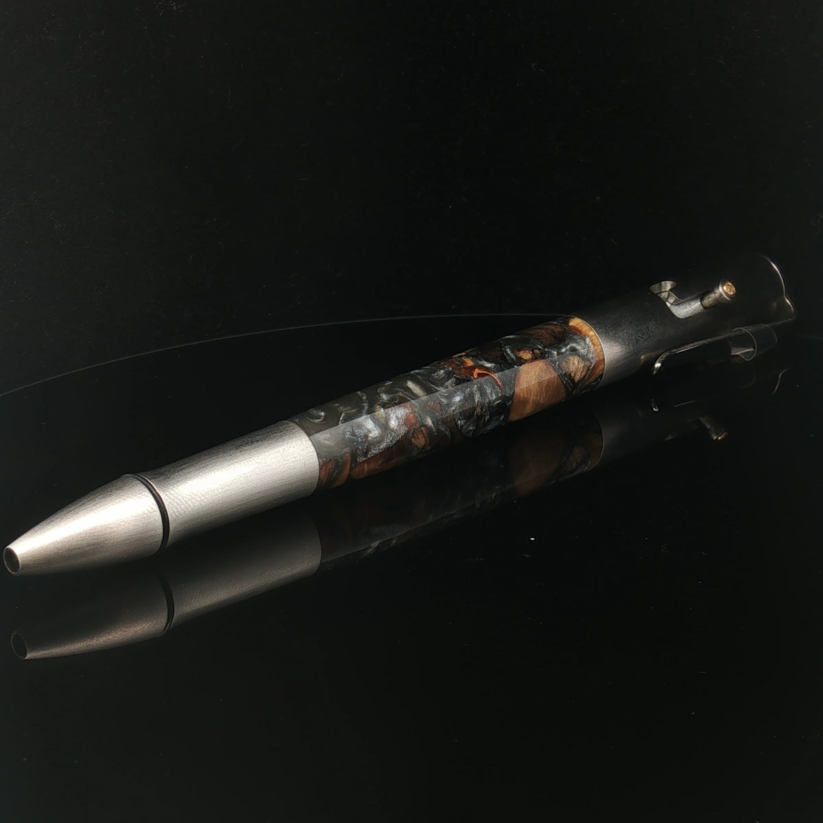 William Henry Crushed Wood Acrylic Barrel and Stainless Steel Pen