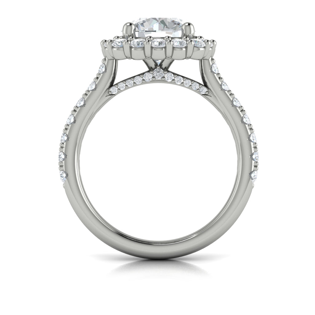 Vlora White Gold Diamond Round Halo Engagement Ring Mounting