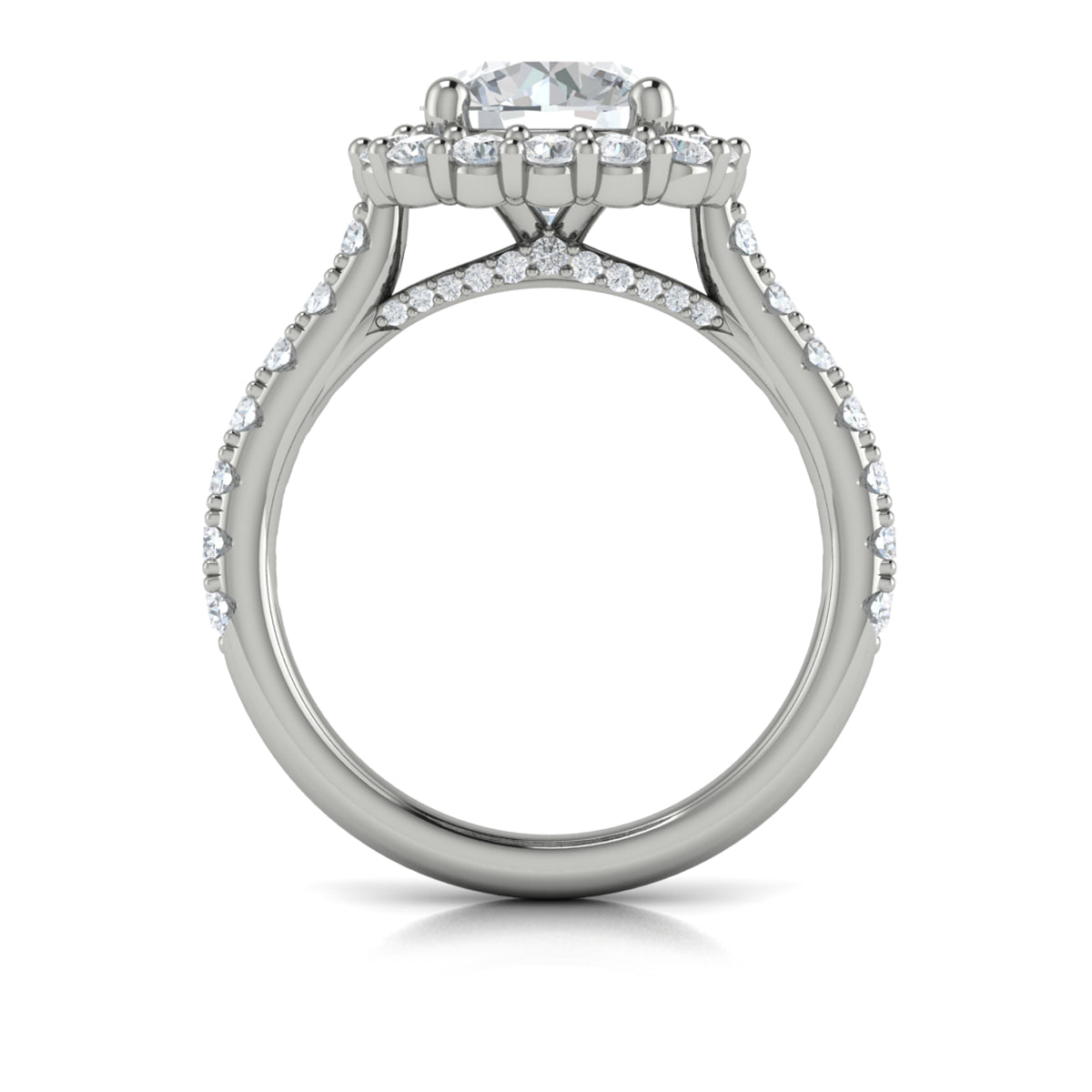 Vlora White Gold Diamond Round Halo Engagement Ring Mounting