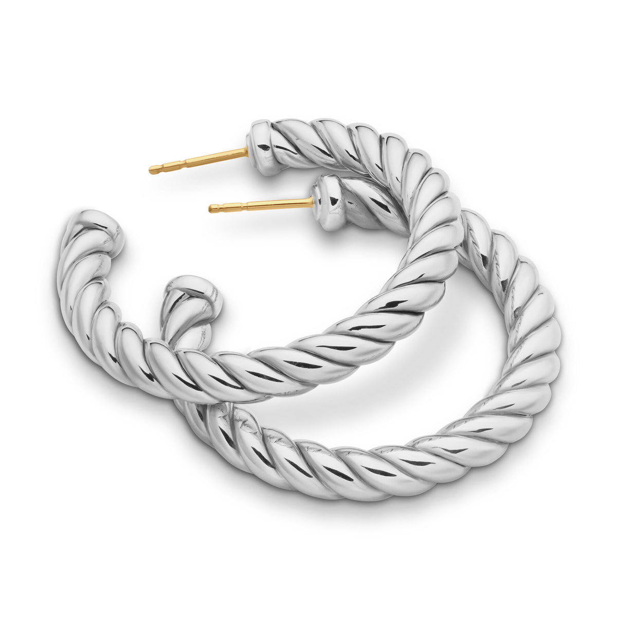 David Yurman Sterling Silver Cable Hoop Earrings