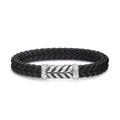 David Yurman Sterling Silver Chevron Black Rubber Link Bracelet with Diamonds
