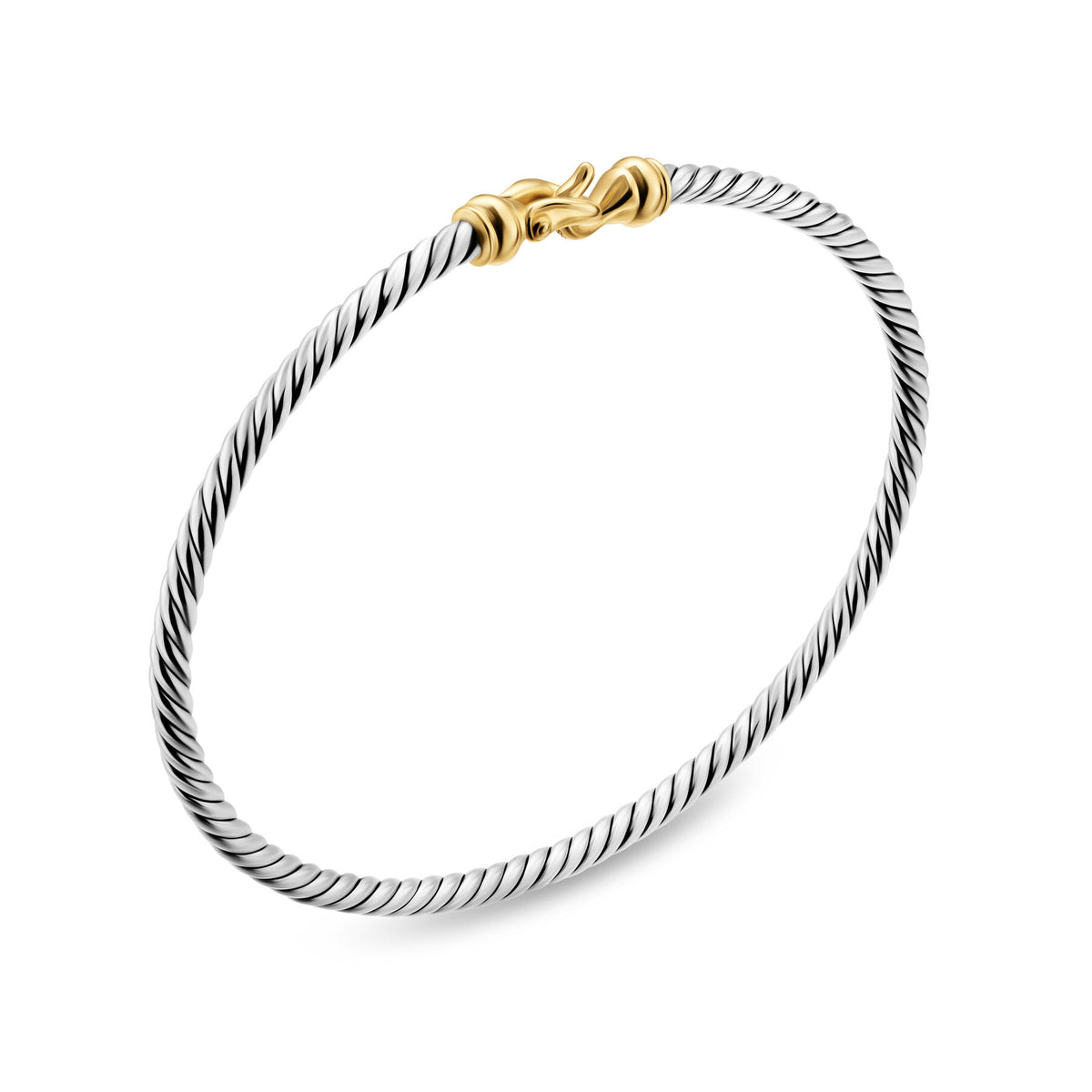 David Yurman Two Tone Micro Cable Flex Buckle Bracelet
