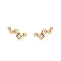 David Yurman Gold Petite Modern Renaissance Diamond Climber Earrings