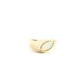 Estate Yellow Gold Opal Bezel Bypass Ring