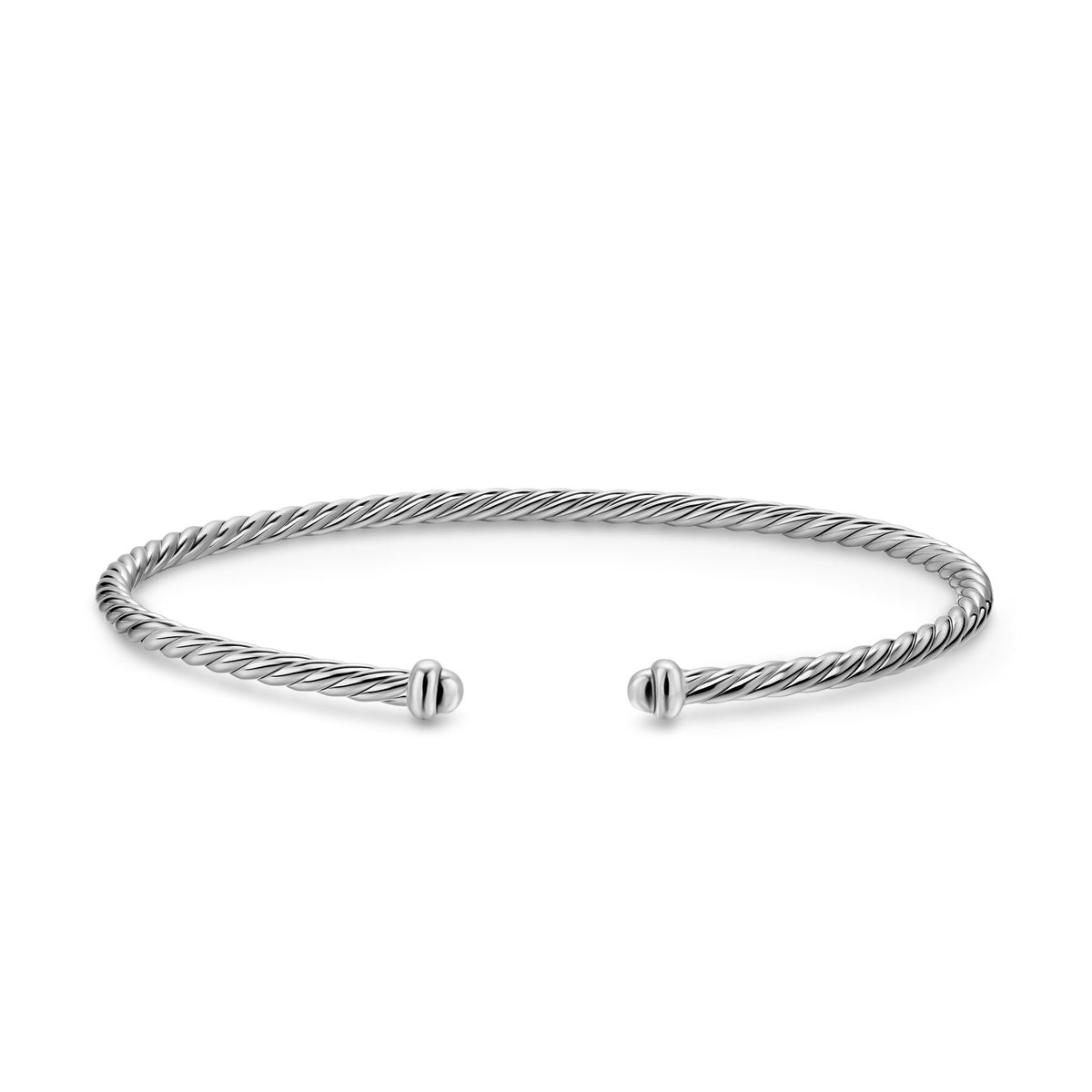 David Yurman Silver Micro Cable Flex Open Bracelet