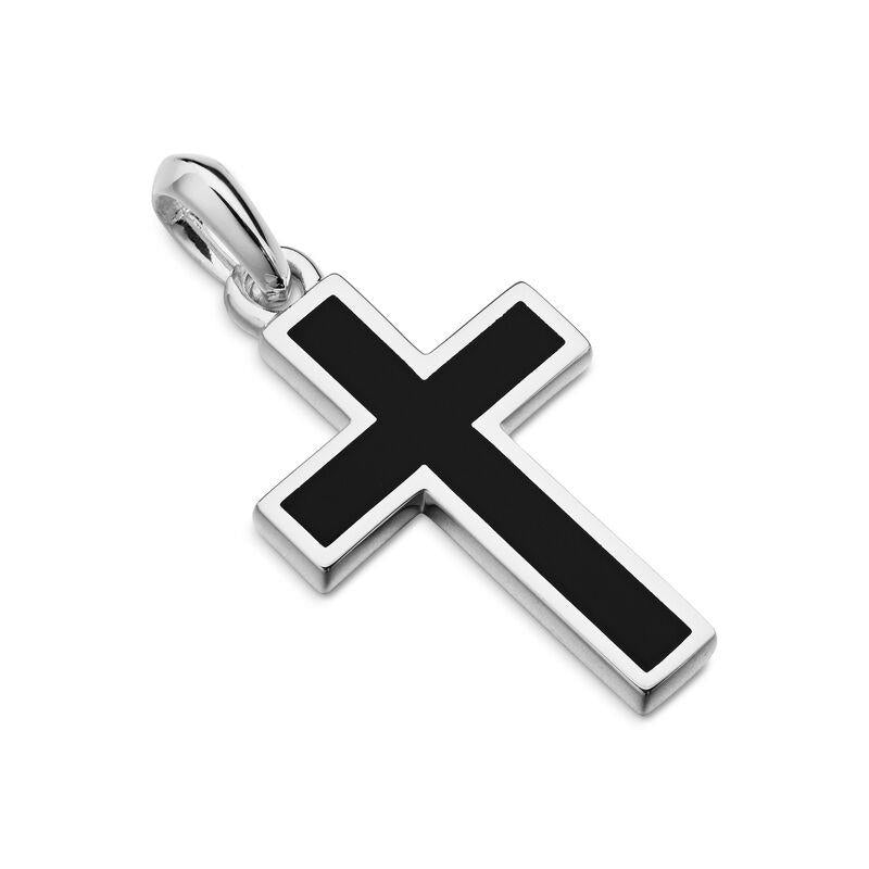 David Yurman Sterling Silver Black Onyx Inlay Cross Enhancer