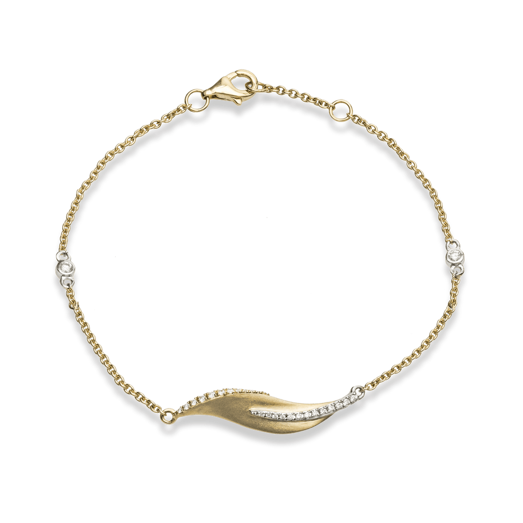 Fallen Leaves Bracelet in 18k Gold with Diamonds - Simon G. Jewelry