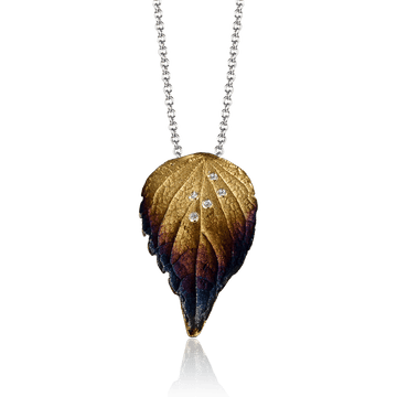 Fallen Leaves Pendant Necklace in 18k Gold with Diamonds - Simon G. Jewelry