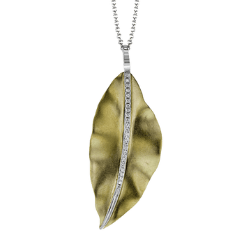 Fallen Leaves Pendant Necklace in 18K Gold with Diamonds - Simon G. Jewelry