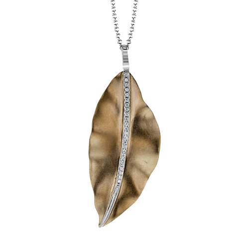 Fallen Leaves Pendant Necklace in 18K Gold with Diamonds - Simon G. Jewelry